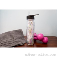 Boston Warehouse Insulated Glitter Filled Flip Top Sport Water Bottle, 20oz, multiple colors 568374500